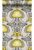 papel pintado diseño floral art nouveau amarillo ocre y gris