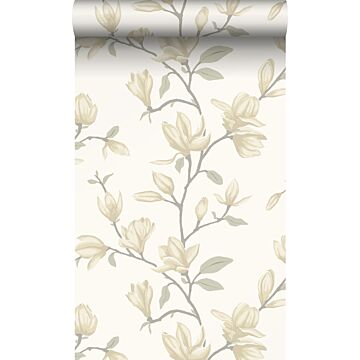 papel pintado magnolia beige vainilla