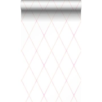 papel pintado rombo diamante con gradiente delicada rosa cipria pastel claro y blanco mate