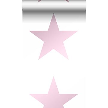 papel pintado estrellas rosa cipria pastel claro y blanco mate