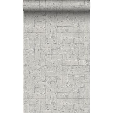 papel pintado pared de ladrillos gris claro