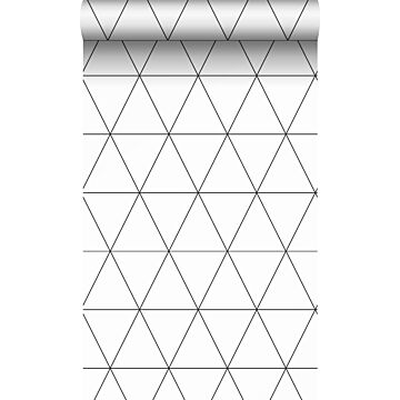 papel pintado triángulos gráficos blanco y negro