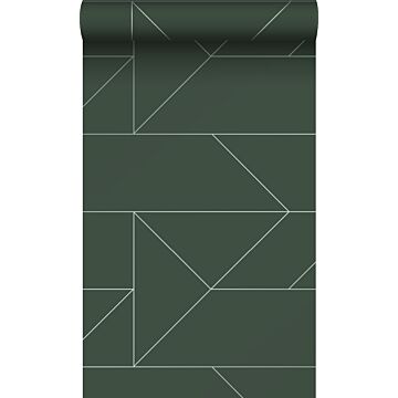 papel pintado líneas gráficas verde