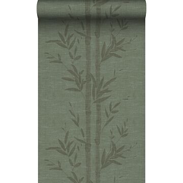 papel pintado bamboo verde grisáceo