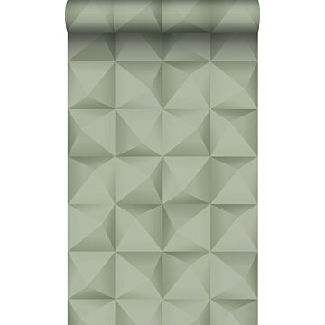 papel pintado con textura eco diseño 3D verde grisáceo claro