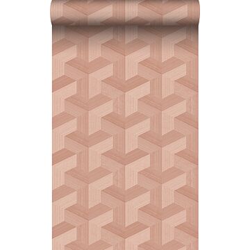 papel pintado con textura eco 3D gráfico rosa terracota