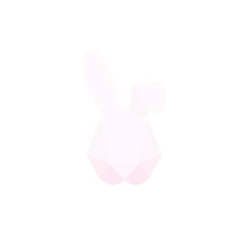 fotomural conejo grande en origami rosa cipria pastel claro y verde menta pastel claro