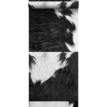 papel pintado XXL imitación piel de vaca blanco y negro