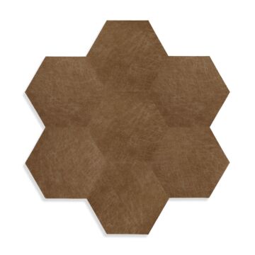 paneles eco-cuero autoadhesivos  hexágono marrón coñac
