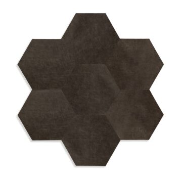 paneles eco-cuero autoadhesivos  hexágono marrón oscuro